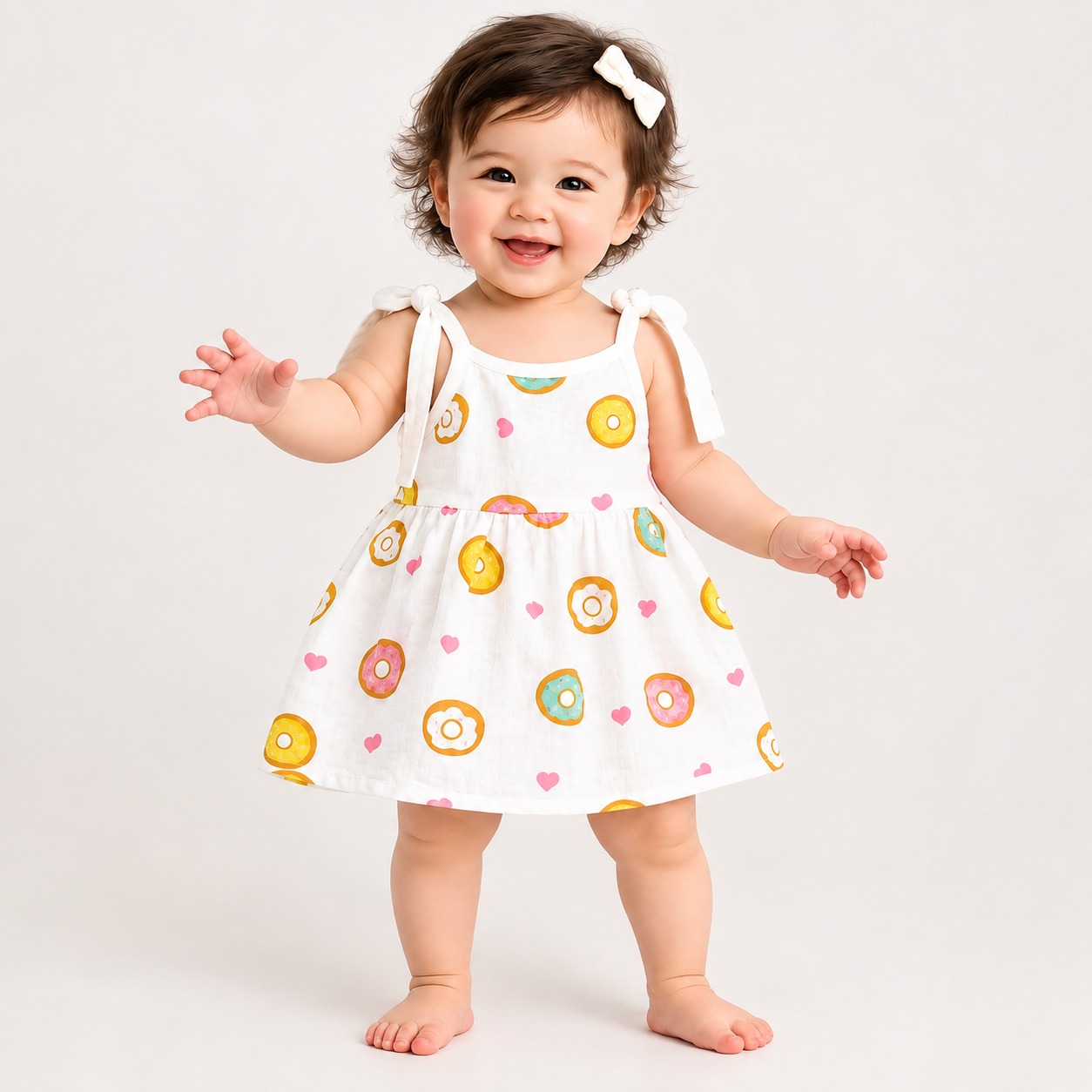  Muslin Jabla-Frock-Knot(0-3 months)