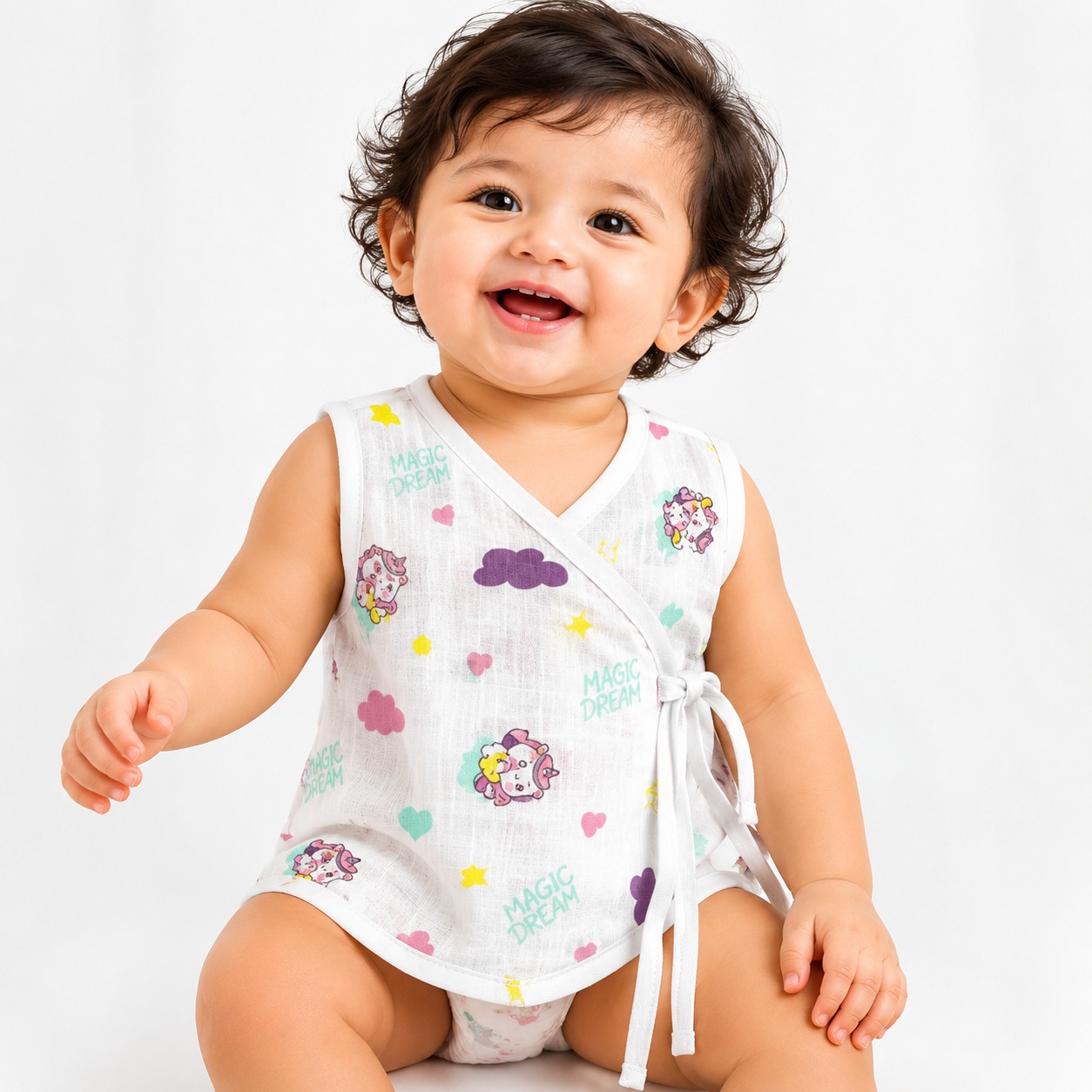  Muslin Jabla-side-Knot(0-3 months)